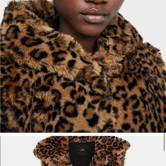 Zara Hooded Leopard Print Faux Fur Vest - Picture 11 of 13